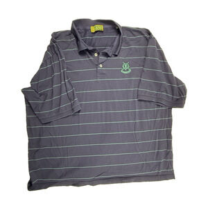 St Andrews links tartan collection XL navy blue polo striped Golf Sport Preppy